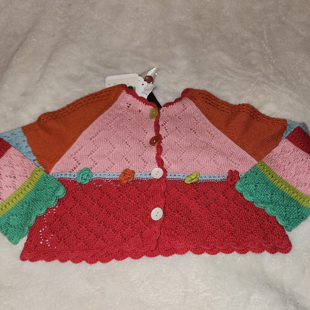 NWT~CATIMINI~Multi Color Block Button Down Cardigan SWEATER~3T
